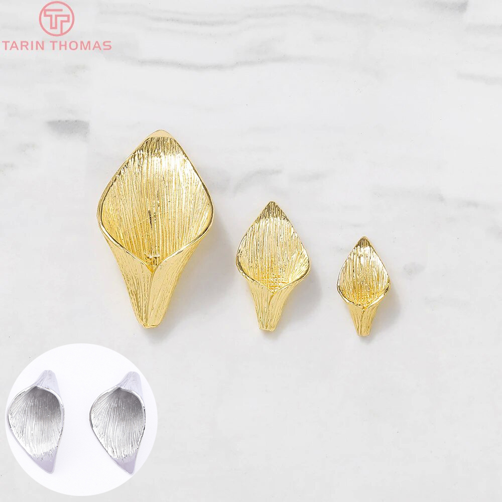 Florist Supplies - (3603)6PCS 8x14 มม.10x19 มม.24K Gold สีชุบทองเหลือง